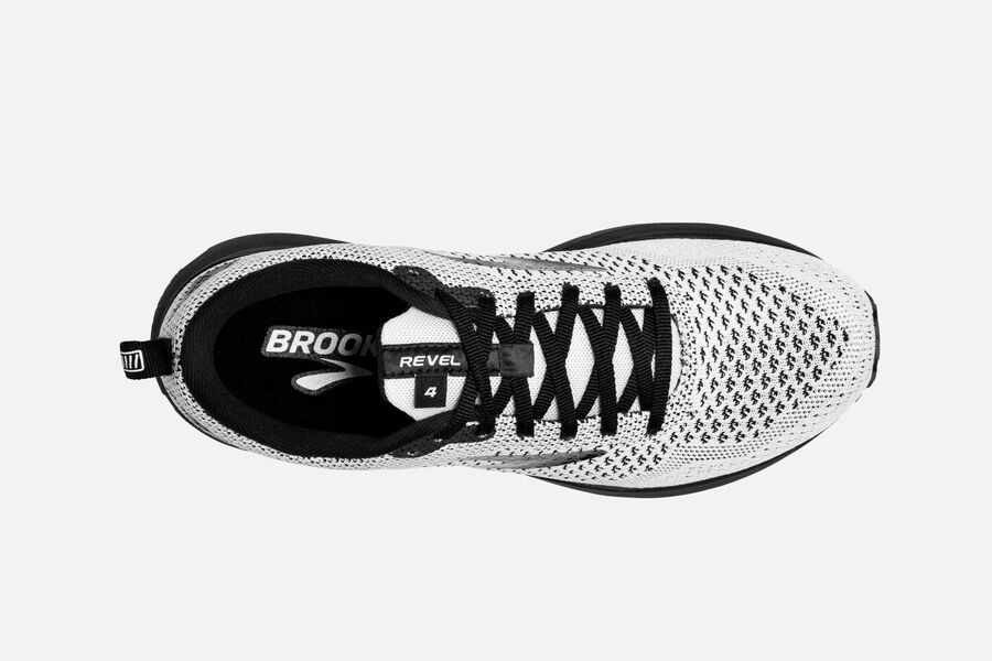 Brooks Revel 4 Road Running Shoes Womens - White/Black - ZPJEF-8321